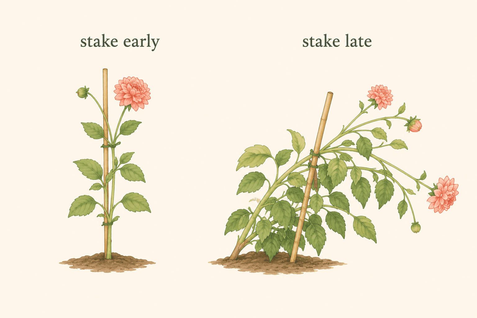One of my most reliable June mistakes: knowing I should stake plants early... and convincing myself I have another week.