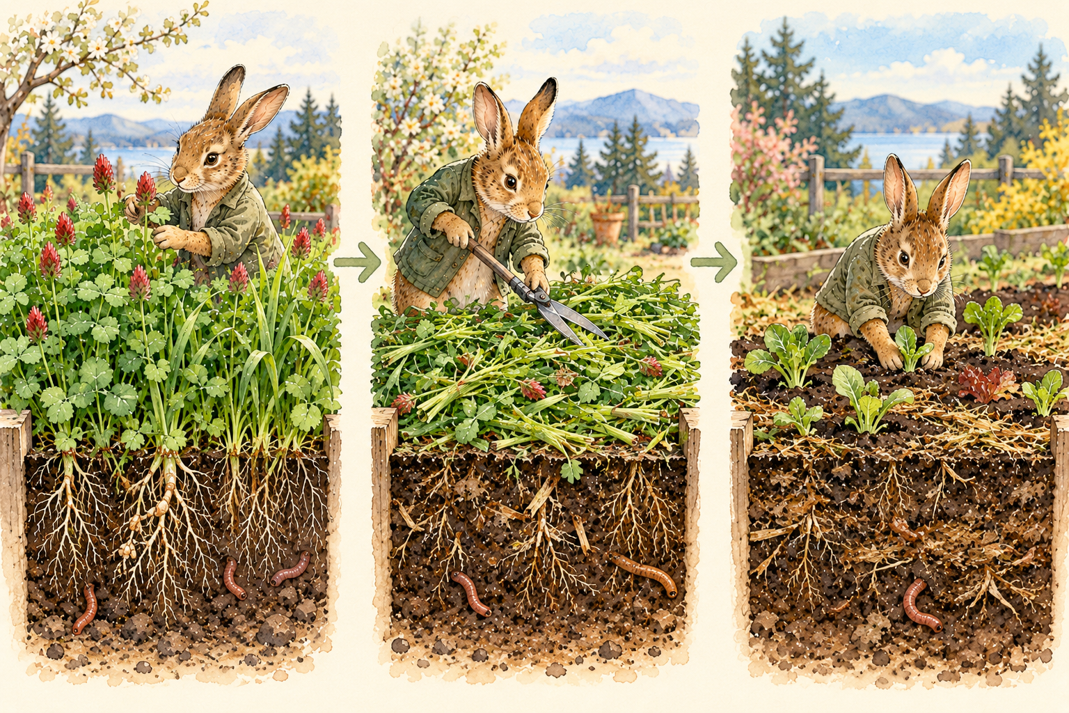 From living cover to healthier soil: once cover crops are properly cut down and terminated, their roots and foliage gradually decompose, adding organic matter and preparing the garden for another growing season.