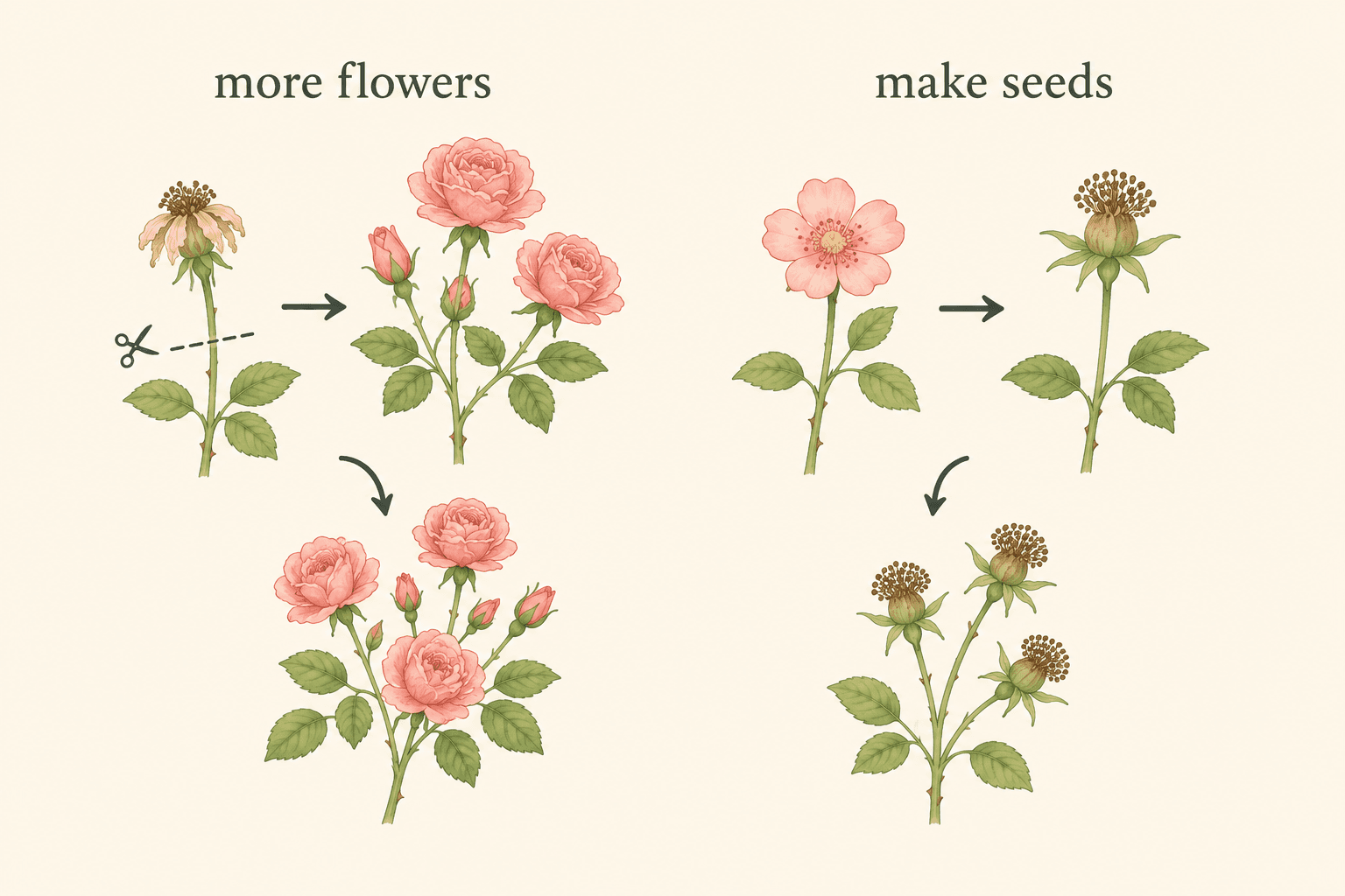 Deadheading encourages many plants to bloom again. Leaving flowers can help wildlife and allow seed production.