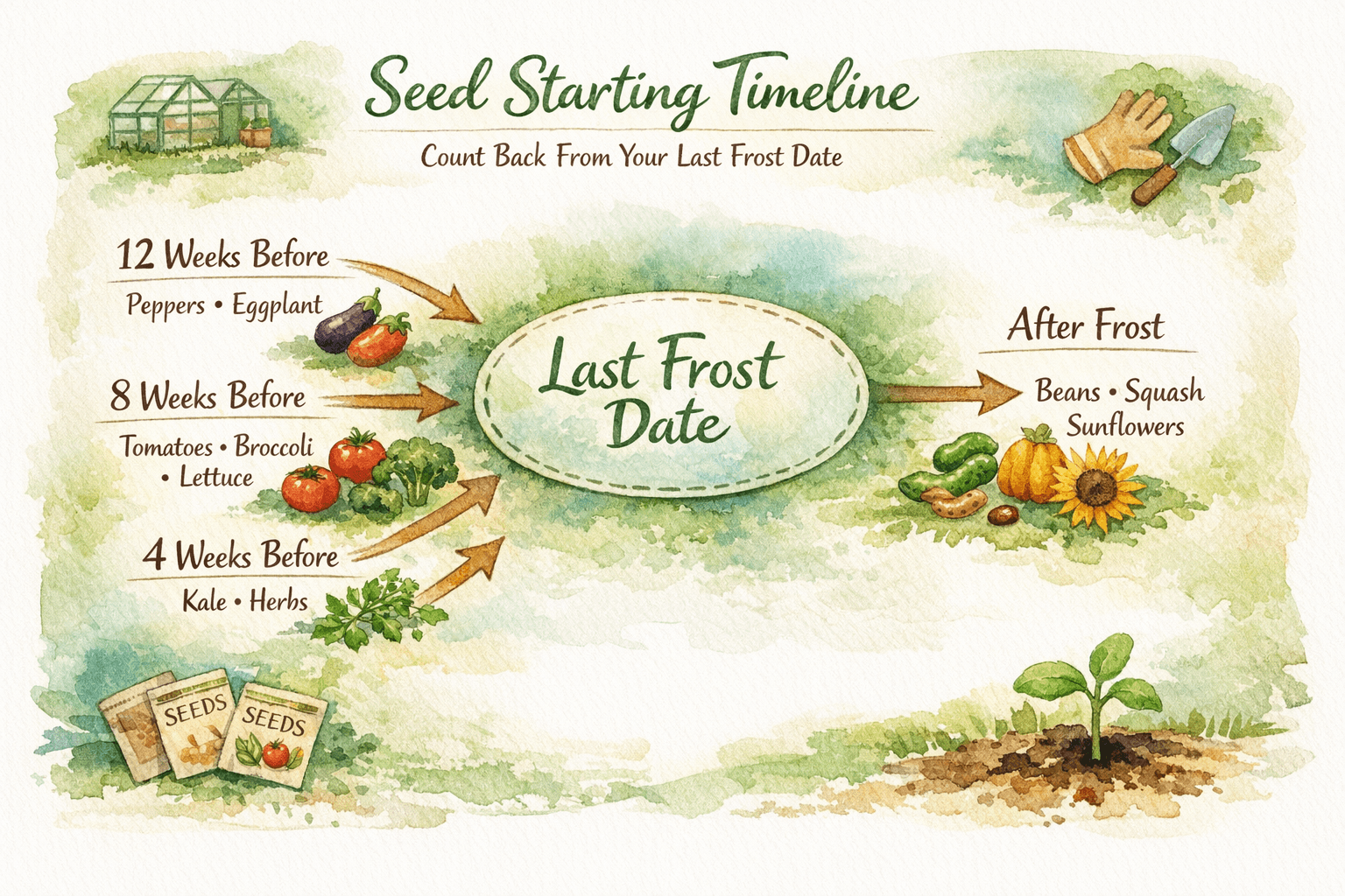 Count backward from your last frost date to time seed starting with Washington’s slow, steady spring.