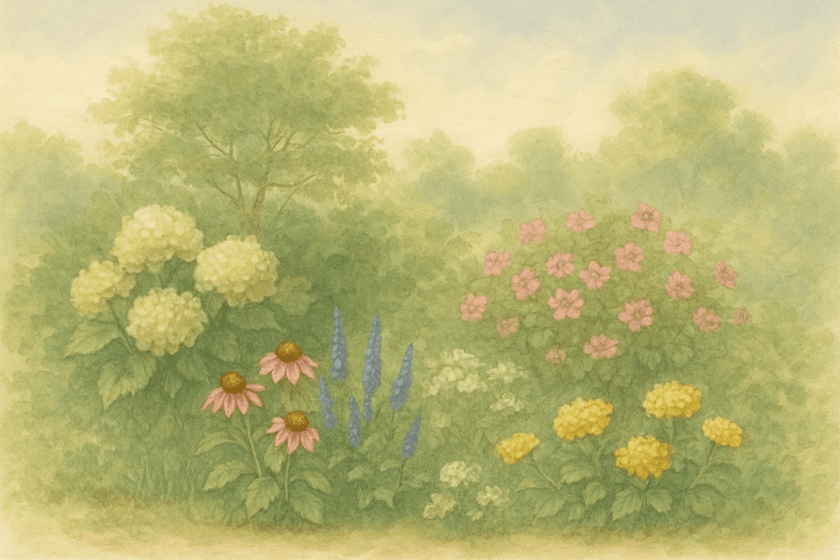 Designing a Border with Trees, Shrubs, Perennials & Annuals