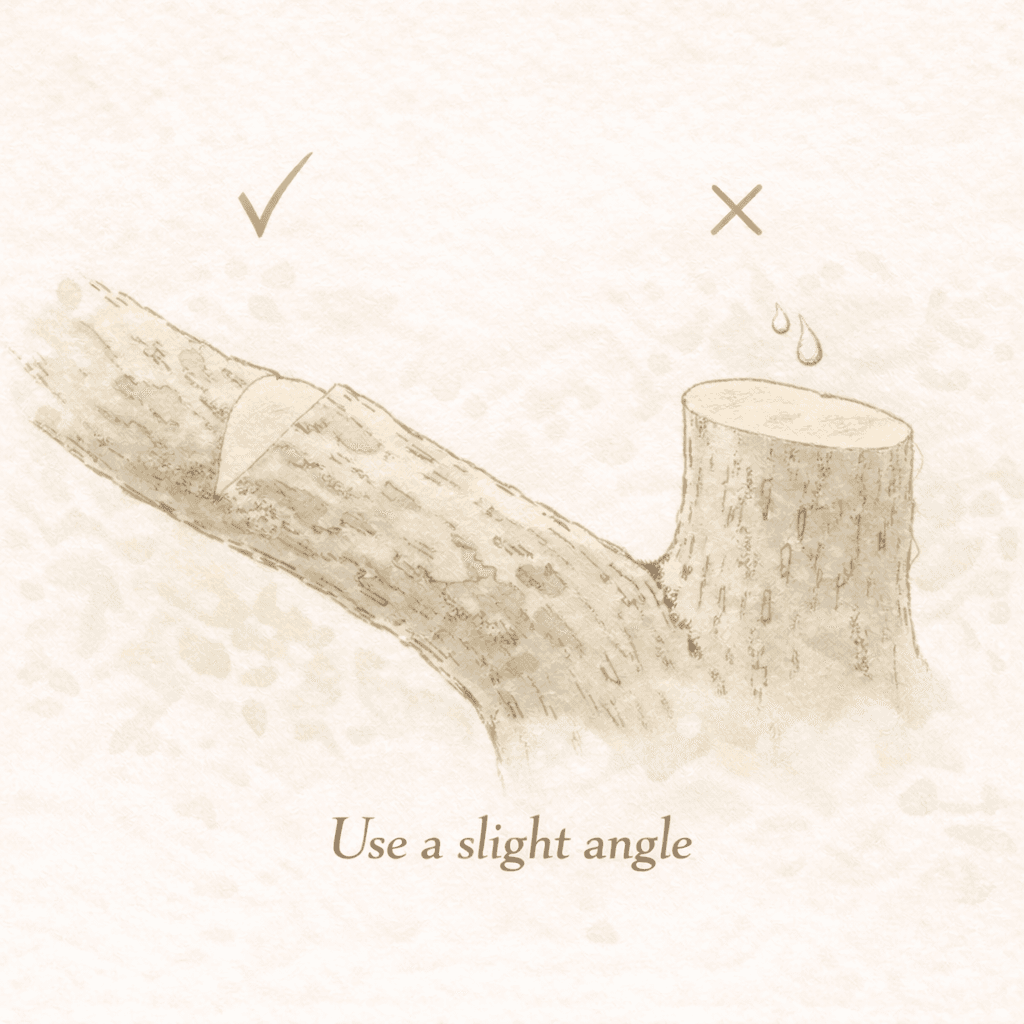 Use a slight angle